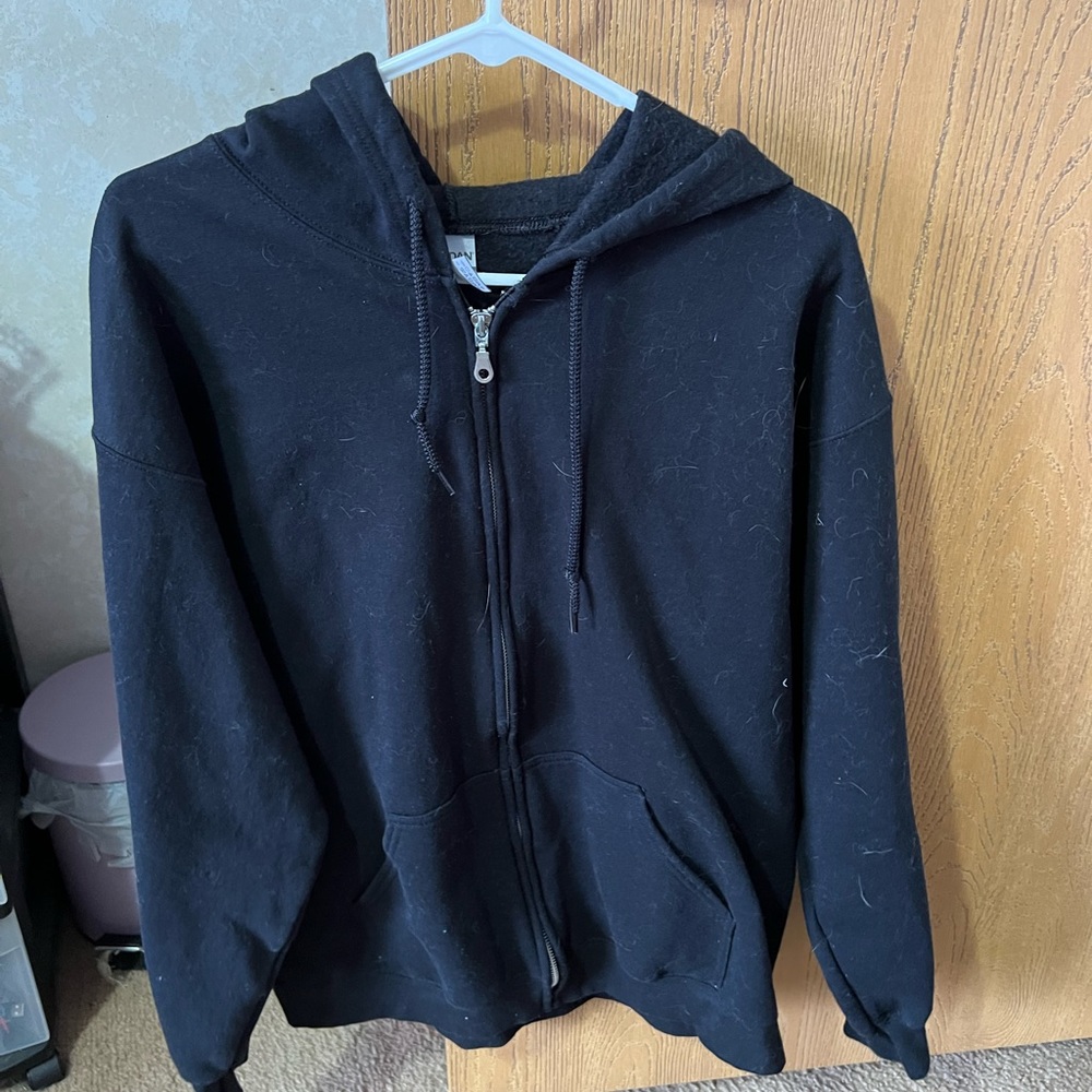 Large Black Gildan Zip-Up Jacket
